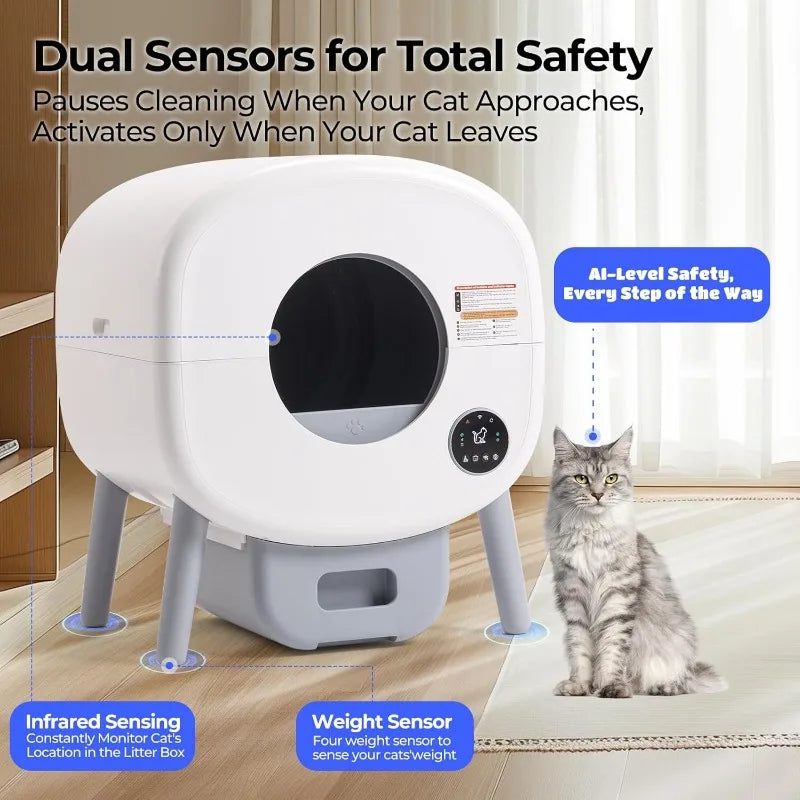 Smart Automatic Litter Box for Cats | XL Size, App-Controlled, & Odor Elimination