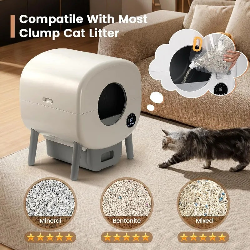 Smart Automatic Litter Box for Cats | XL Size, App-Controlled, & Odor Elimination