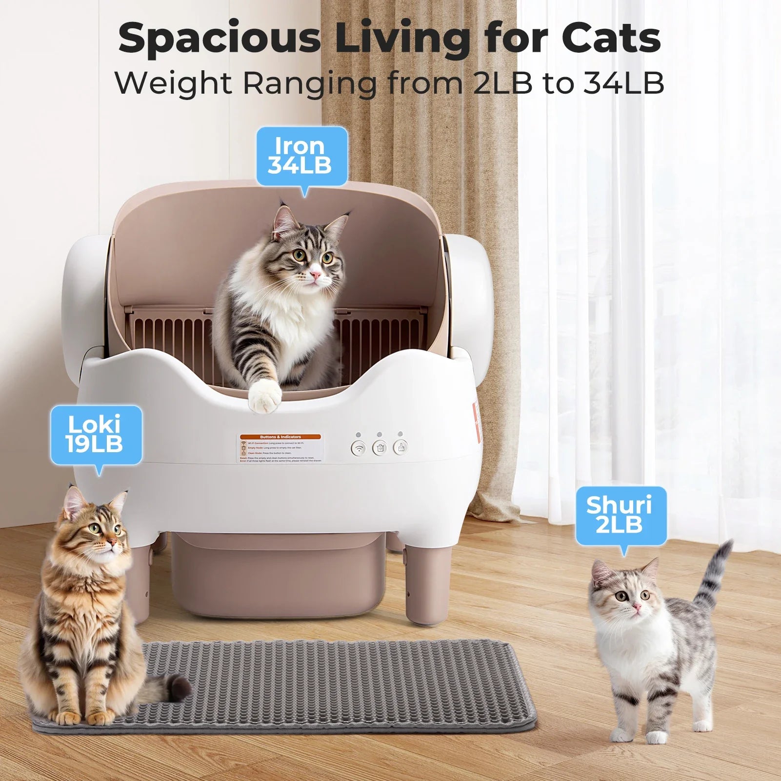 Smart Self-Cleaning Cat Litter Box with App Control – Automatic Odor-Free Litter Solution for Multiple Cats