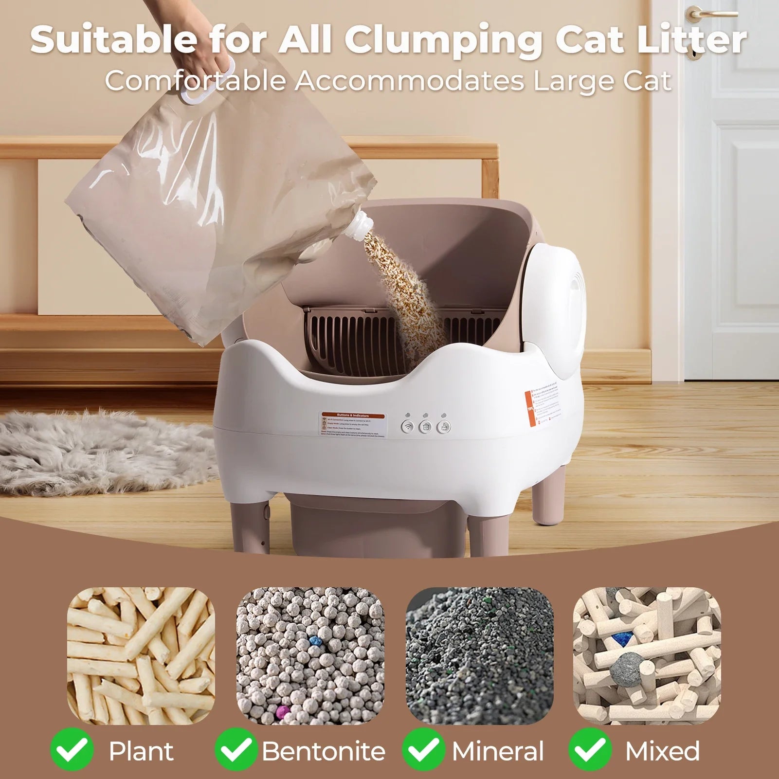 Smart Self-Cleaning Cat Litter Box with App Control – Automatic Odor-Free Litter Solution for Multiple Cats
