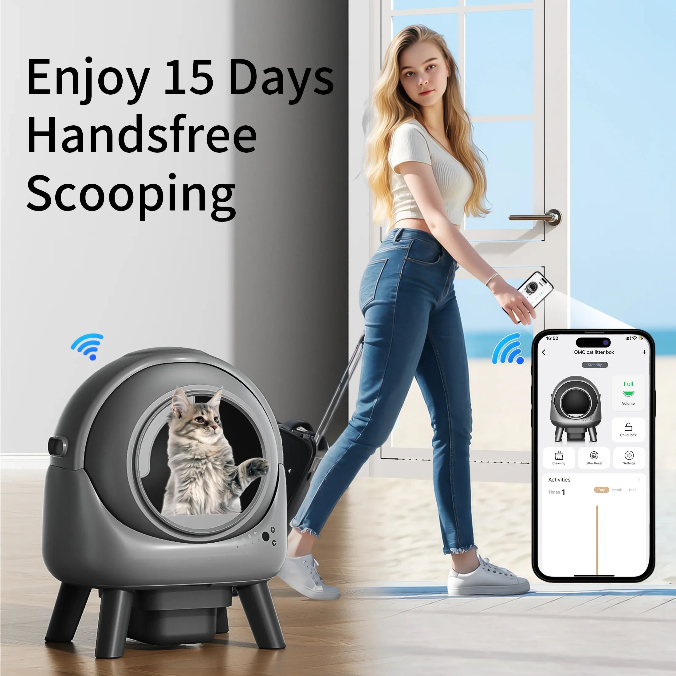 Automatic Cat Litter Box - Self-Cleaning Smart Litter Box with Odor Control