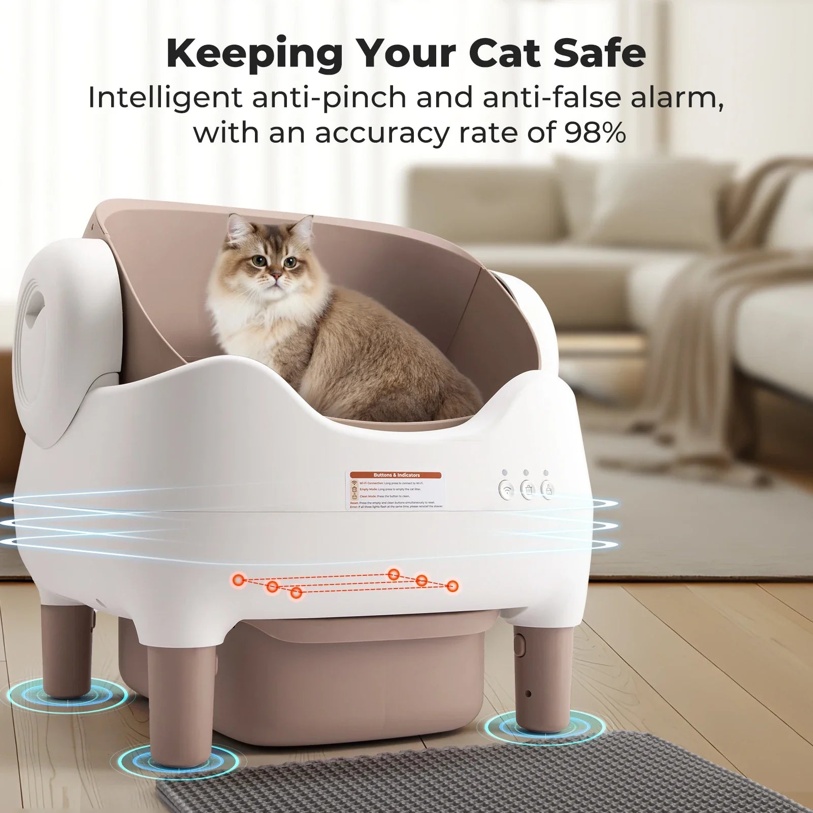 Smart Self-Cleaning Cat Litter Box with App Control – Automatic Odor-Free Litter Solution for Multiple Cats